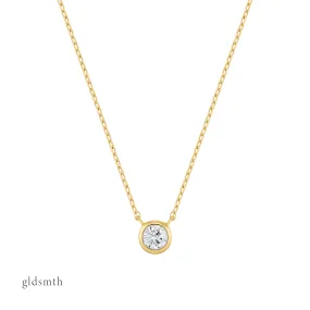 14k Gold Diamond Bezel Necklace