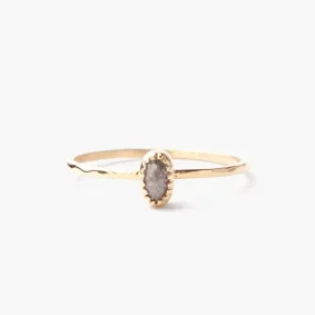 14k Ring with Small Grey Diamond