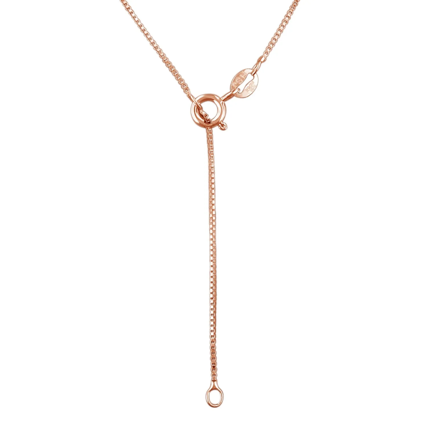 14kt Rose Gold Plated Sterling Silver 1mm Box Chain Necklace Italian Nickel-Free, 16-24 Inch