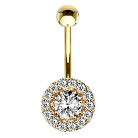 16g  Petite Diana Navel Ring with Gold Plating