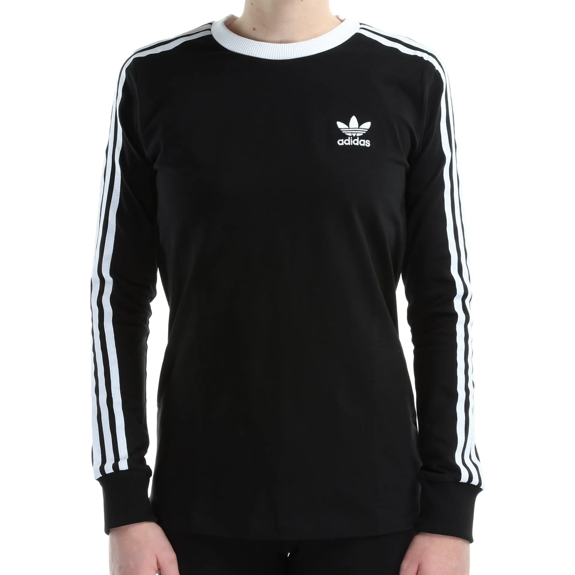 Adidas Womens 3 Stripes L/S Tee - Black