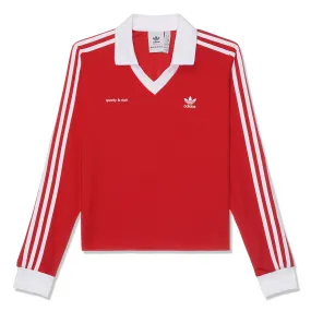 adidas x Sporty & Rich Long Sleeve Soccer Jersey (White/Collegiate Red)