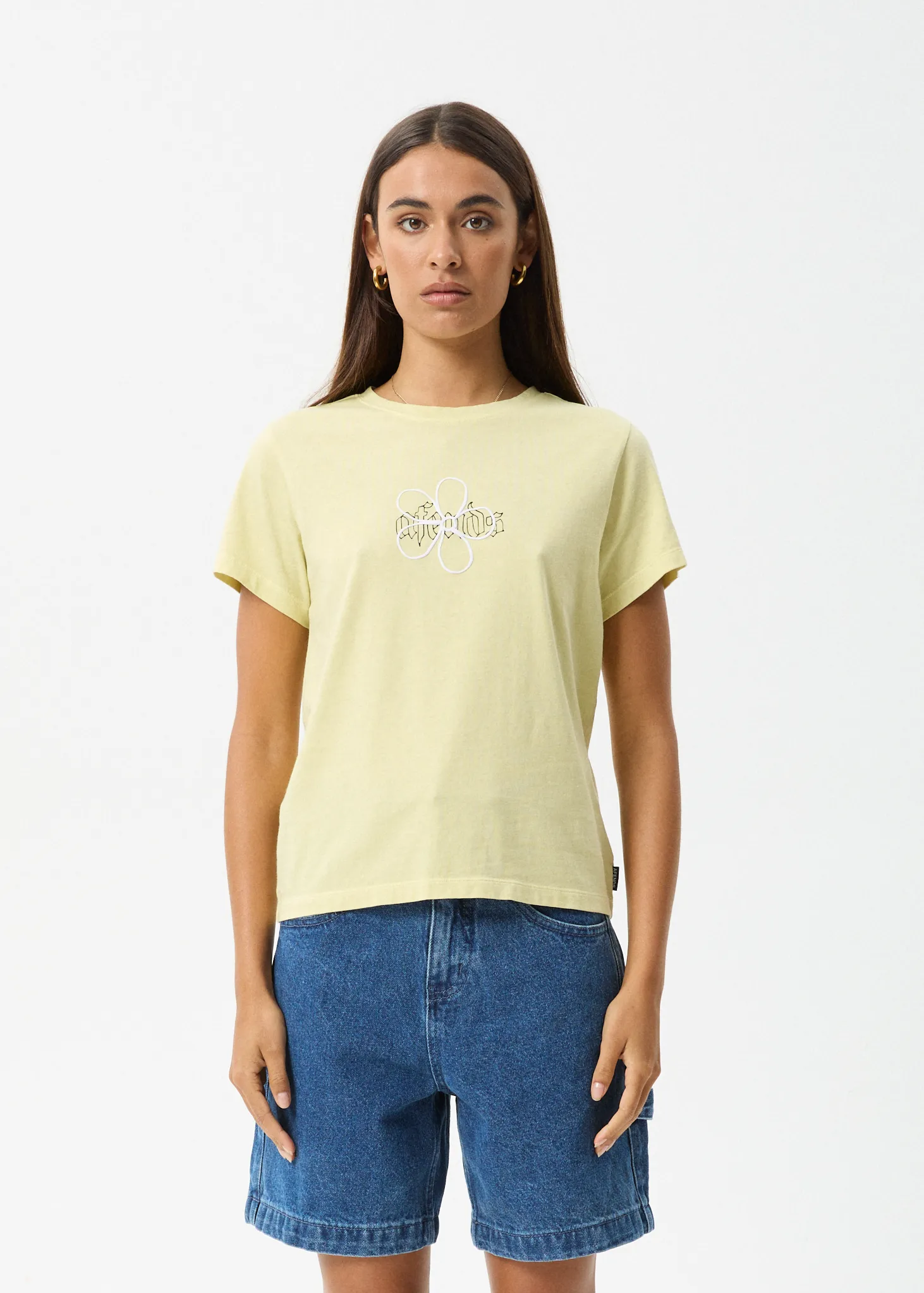 AFENDS Womens Heidi - Regular Tee - Lemongrass