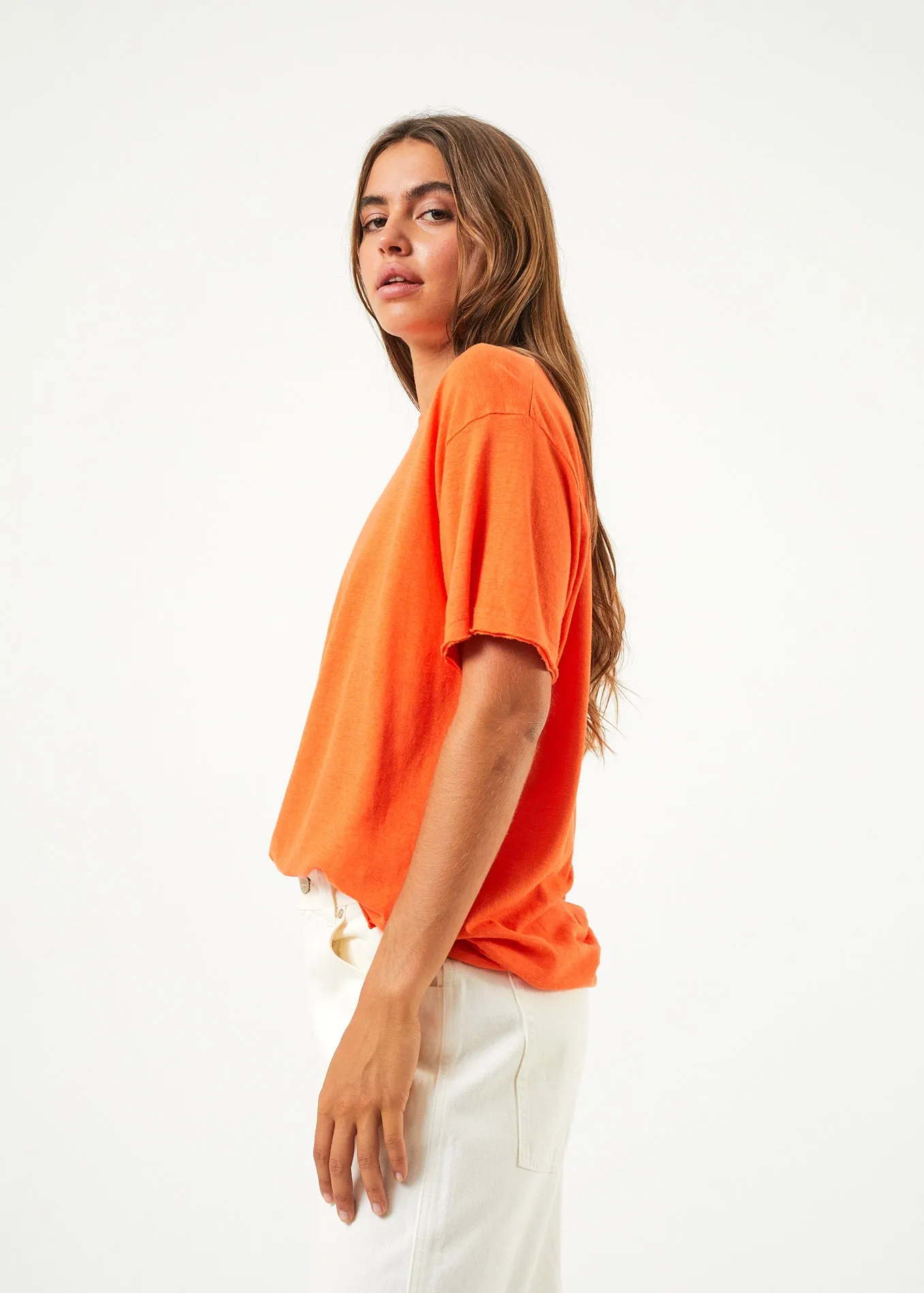 AFENDS Womens Slay - Oversized Tee - Orange