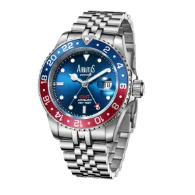 Arbutus Dive AR2102STS Inspired GMT Blue/Red Men's Watch