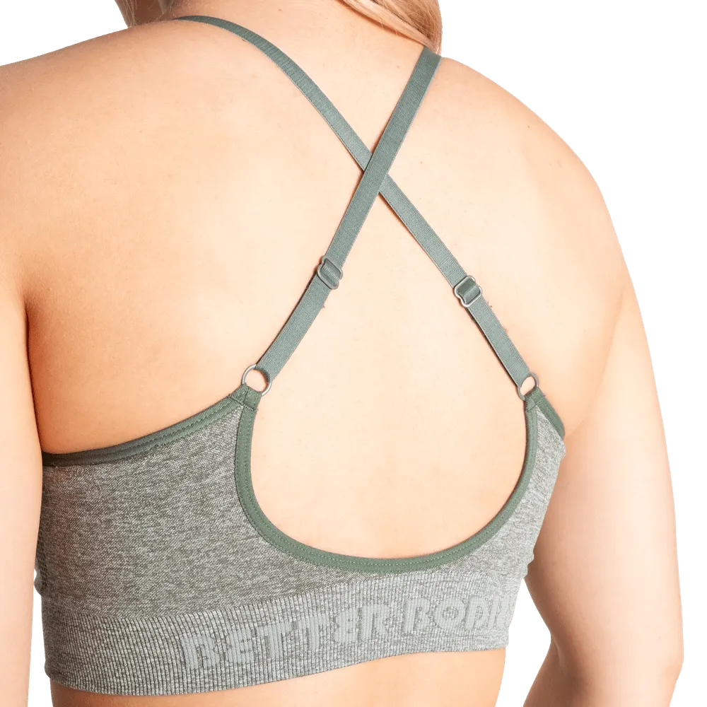 Better Bodies Curve Scrunch Bra - Green Melange