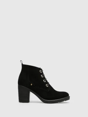 Black Lace-up Ankle Boots