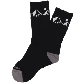 Bleubird Unisex Alpine Cushioned Crew Length Socks - Black