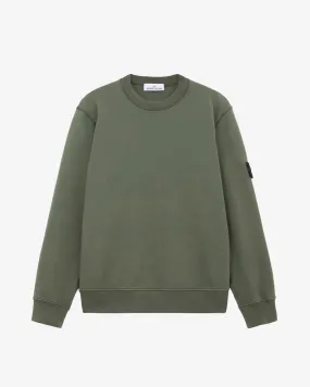 Cotton Fleece Crewneck Sweatshirt Musk Green