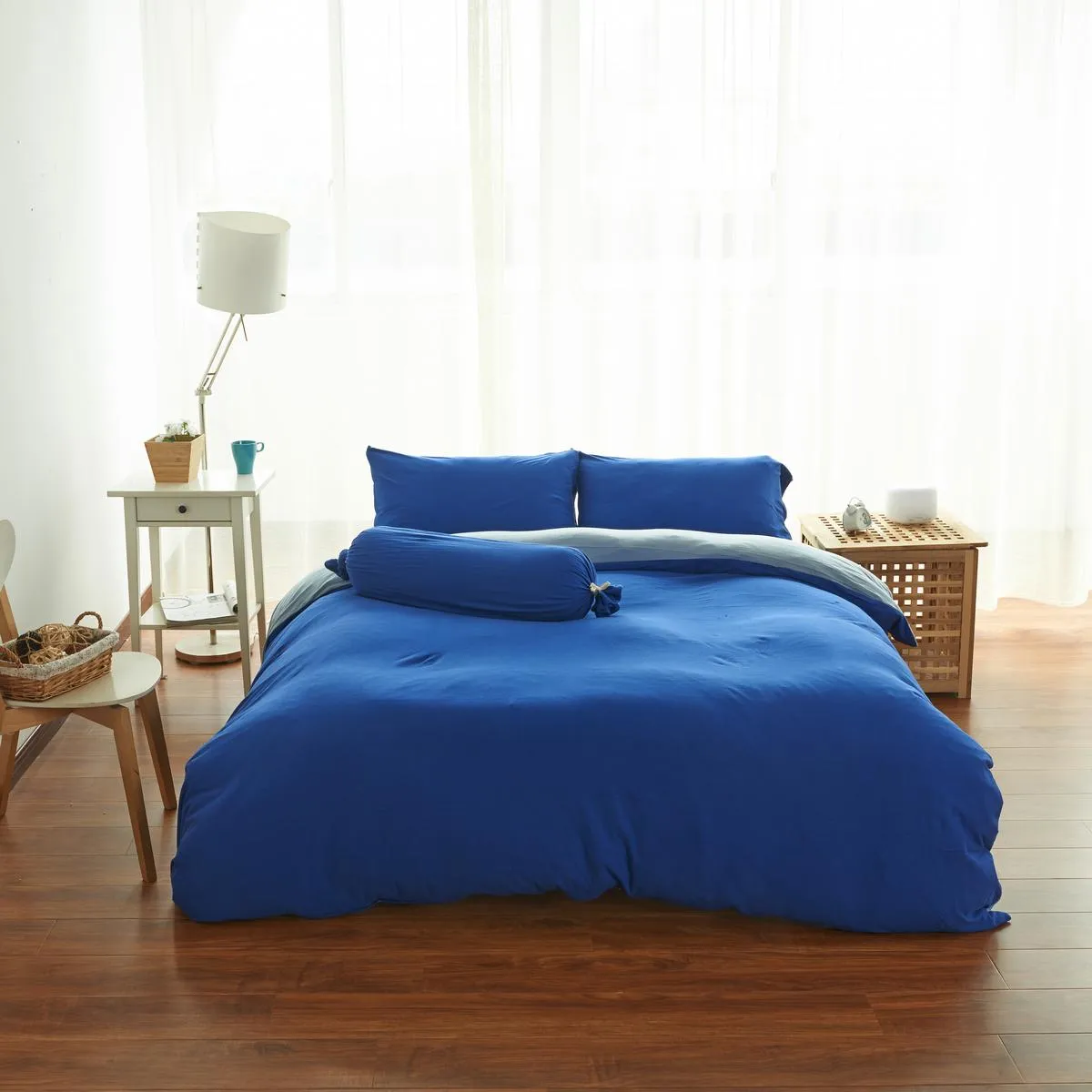 Cotton Pure - Klein Blue Jersey Cotton Bolster Case