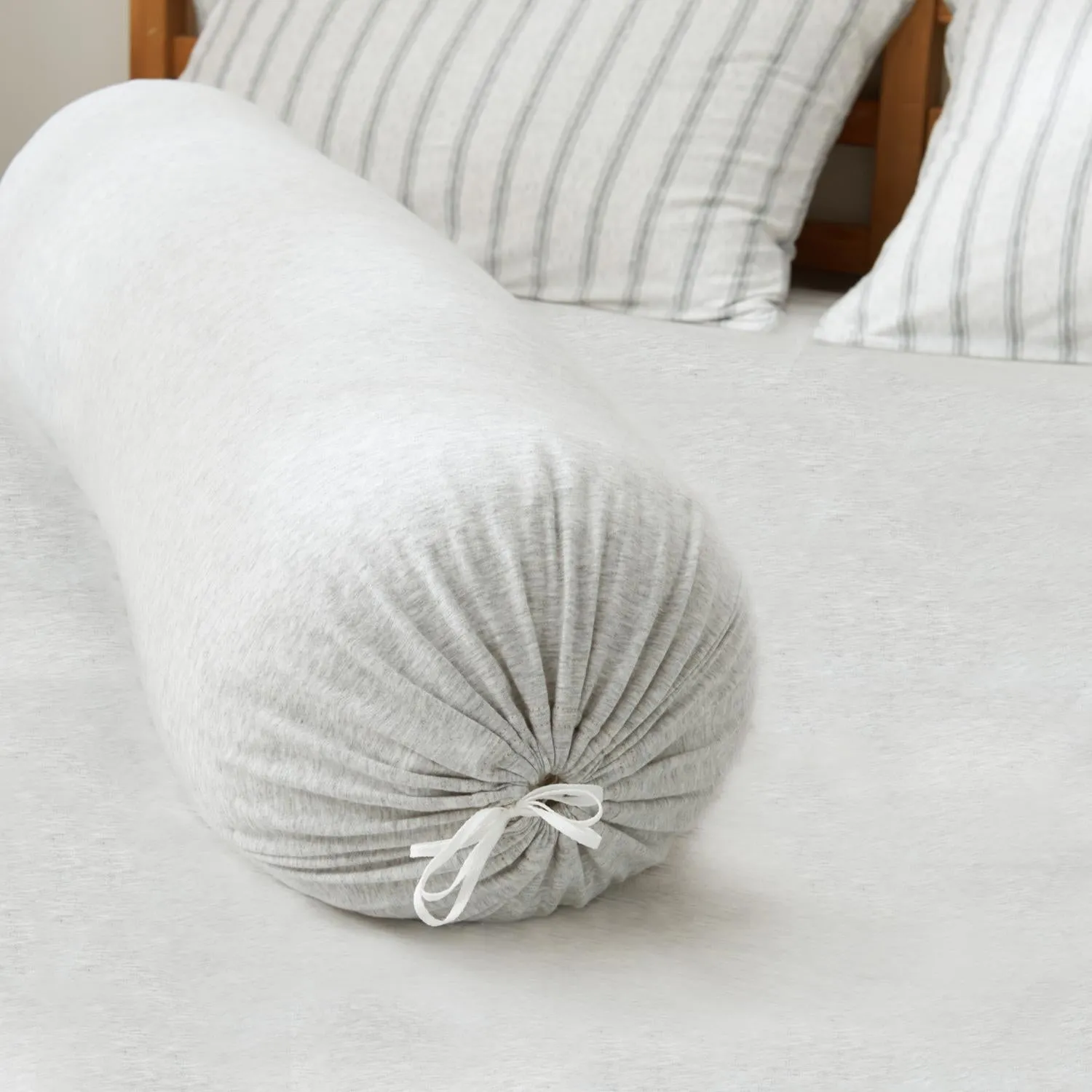 Cotton Pure - Menatee Grey Jersey Cotton Bolster Case