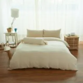 Cotton Pure -  Milky Beige Jersey Cotton Bundle Bed Set