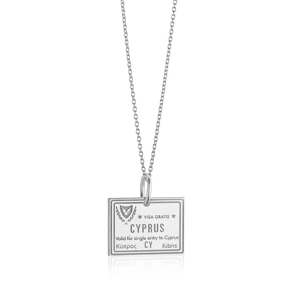 Cyprus Passport Stamp Charm Silver