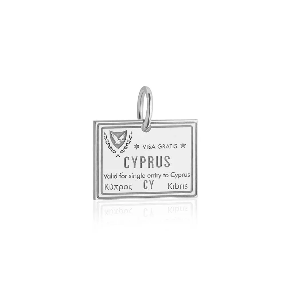 Cyprus Passport Stamp Charm Silver