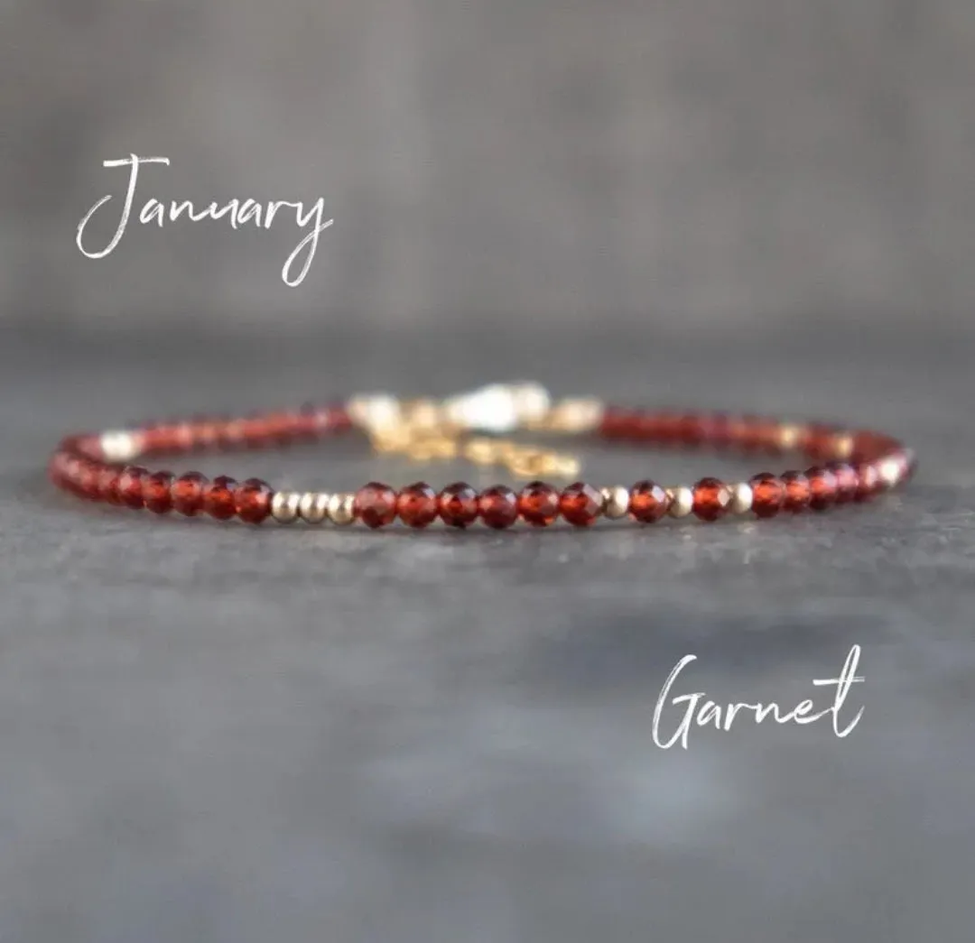 Dainty Red Pomegranate Garnet Gemstone Necklace