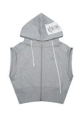 Grey Hoodie with Removable Sleeves