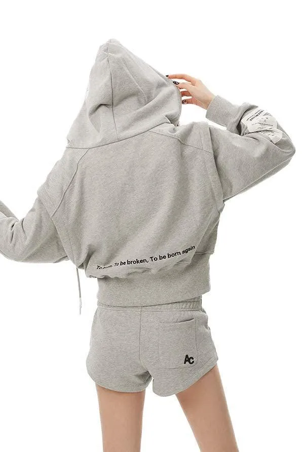 Grey Hoodie with Removable Sleeves