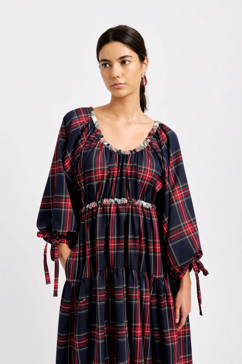 Josie Dress Navy Plaid