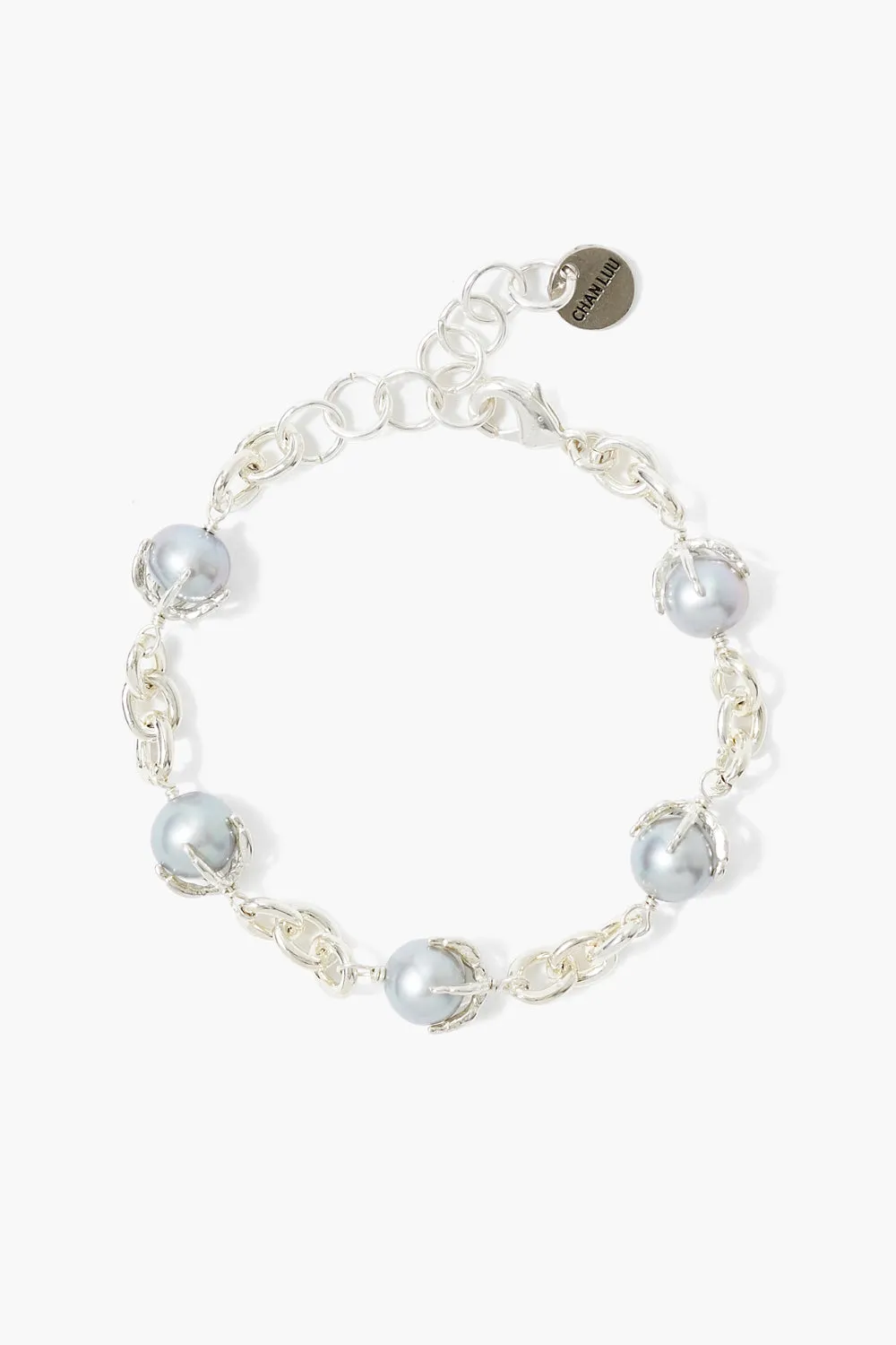 Lark Chain Bracelet Grey Pearl