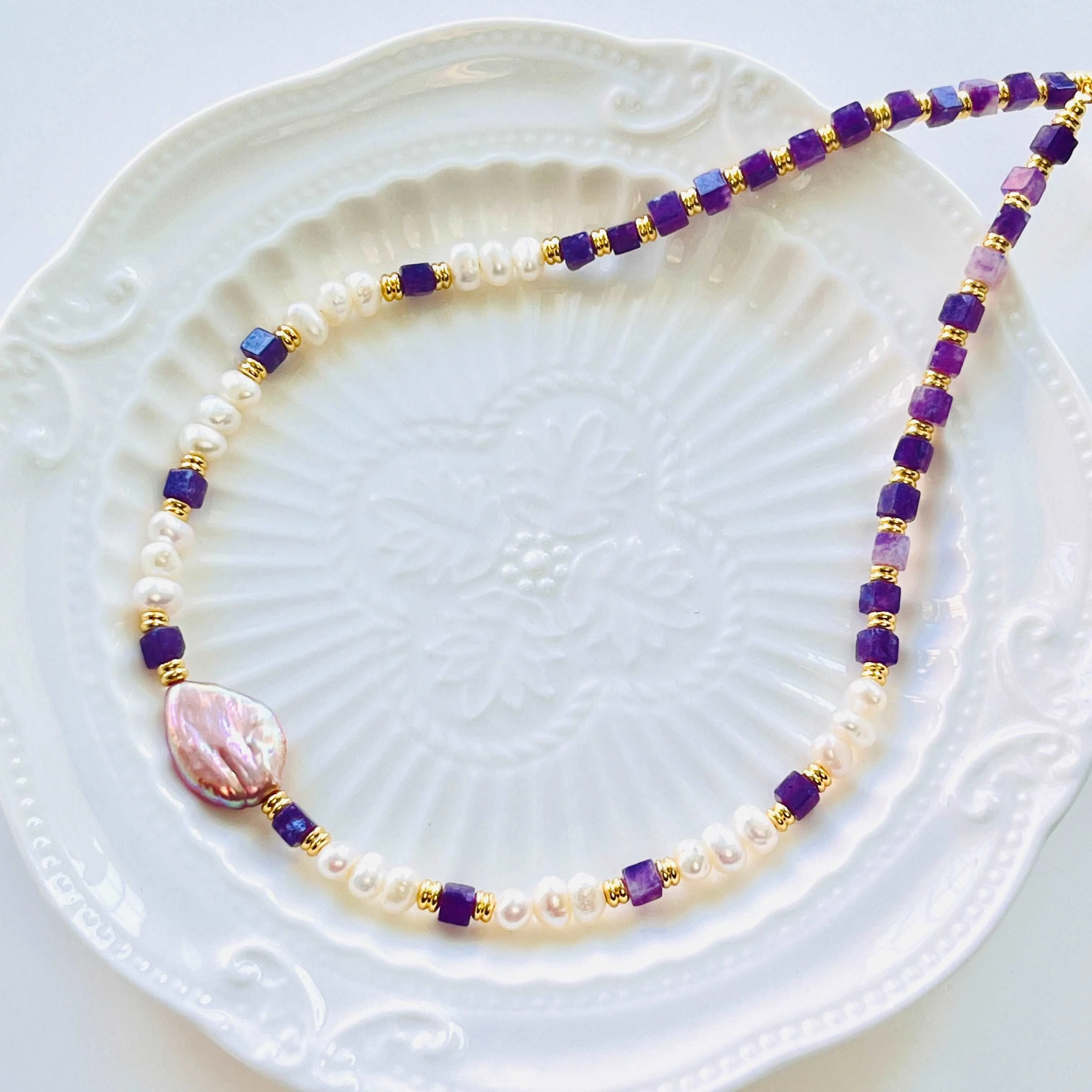 Lavender Freshwater Pearl Necklace