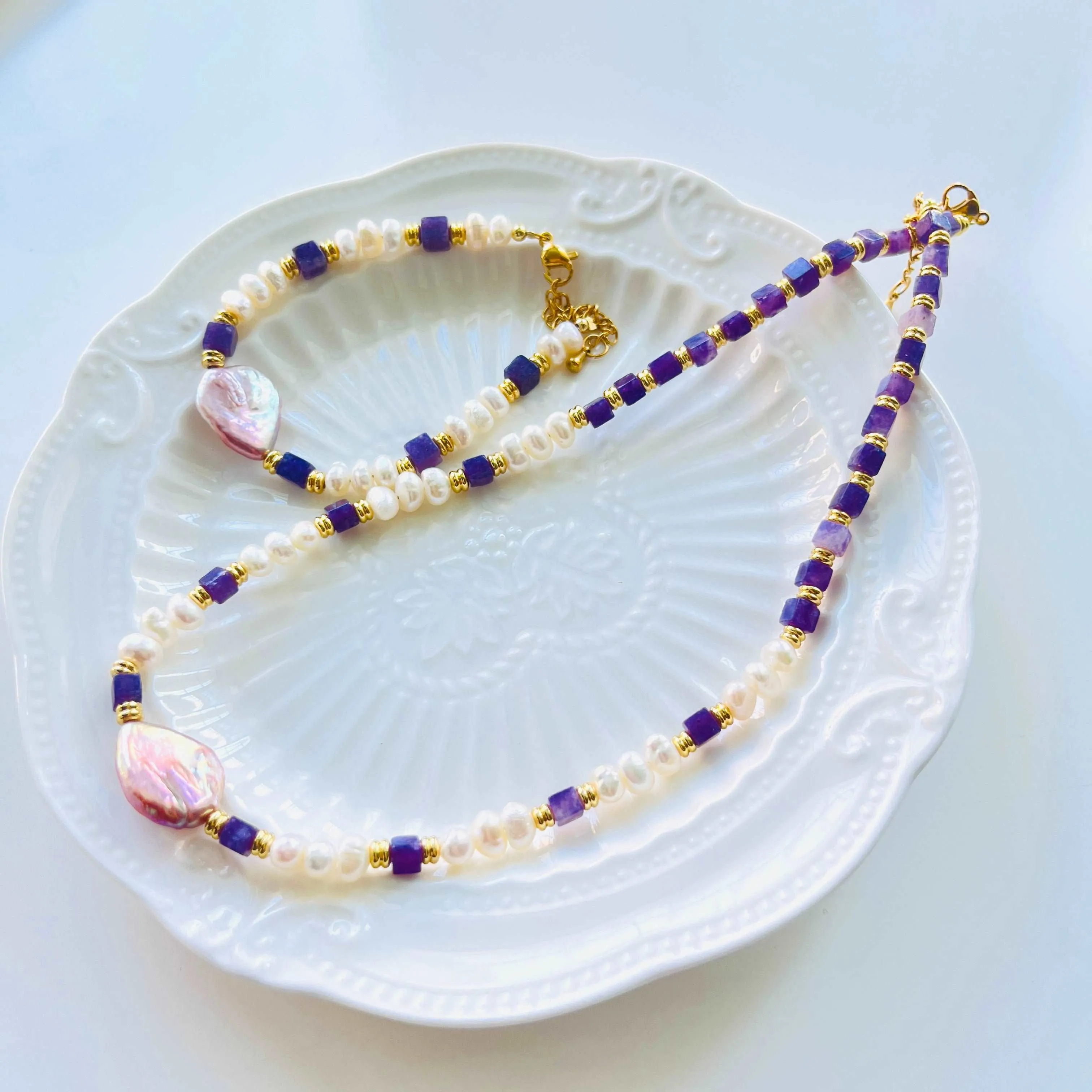 Lavender Freshwater Pearl Necklace