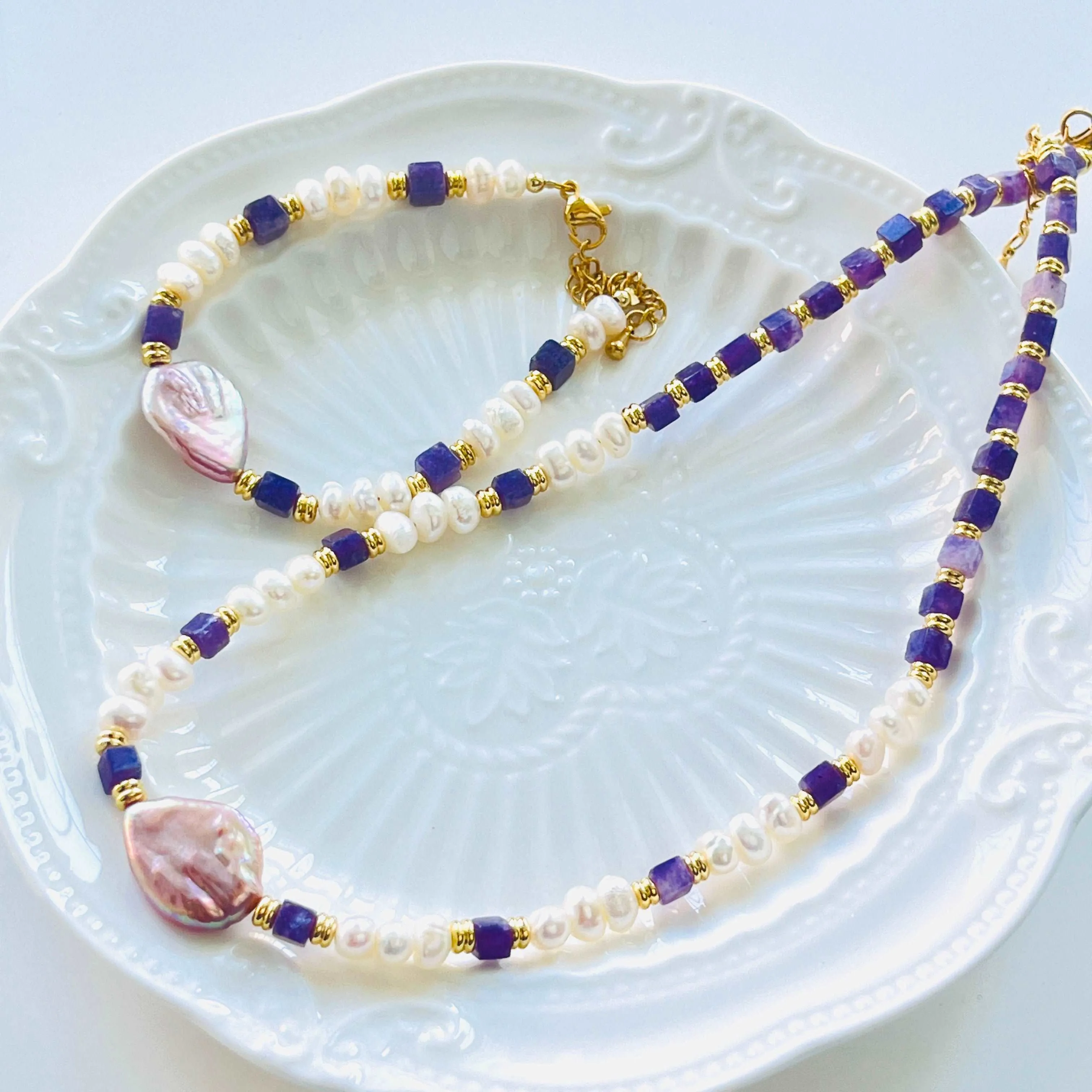 Lavender Freshwater Pearl Necklace