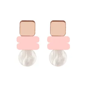 Lola Earrings - Rose Gold, White & Pink