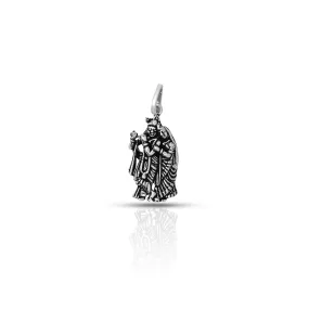 Lovely Oxidised Radha Krishna Silver Pendent