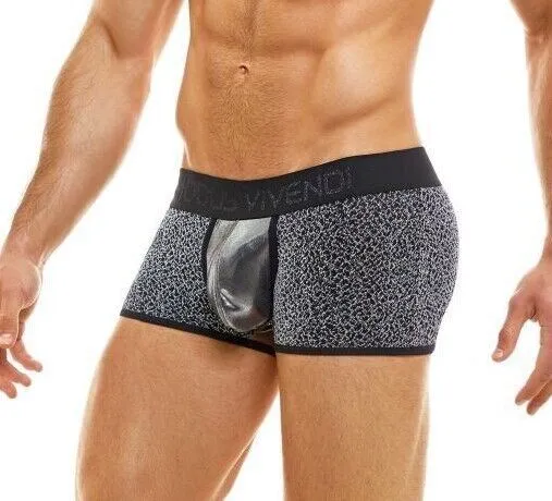 Modus Vivendi Boxer King Cheetah Jaquard Knitted Metallic Yarns Silver 13121 105