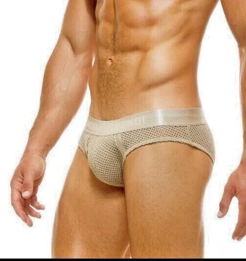 Modus Vivendi Classic Brief Host Shiny Satin Look Chic Briefs Ivory 03214 B74