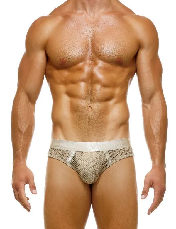 Modus Vivendi Classic Brief Host Shiny Satin Look Chic Briefs Ivory 03214 B74