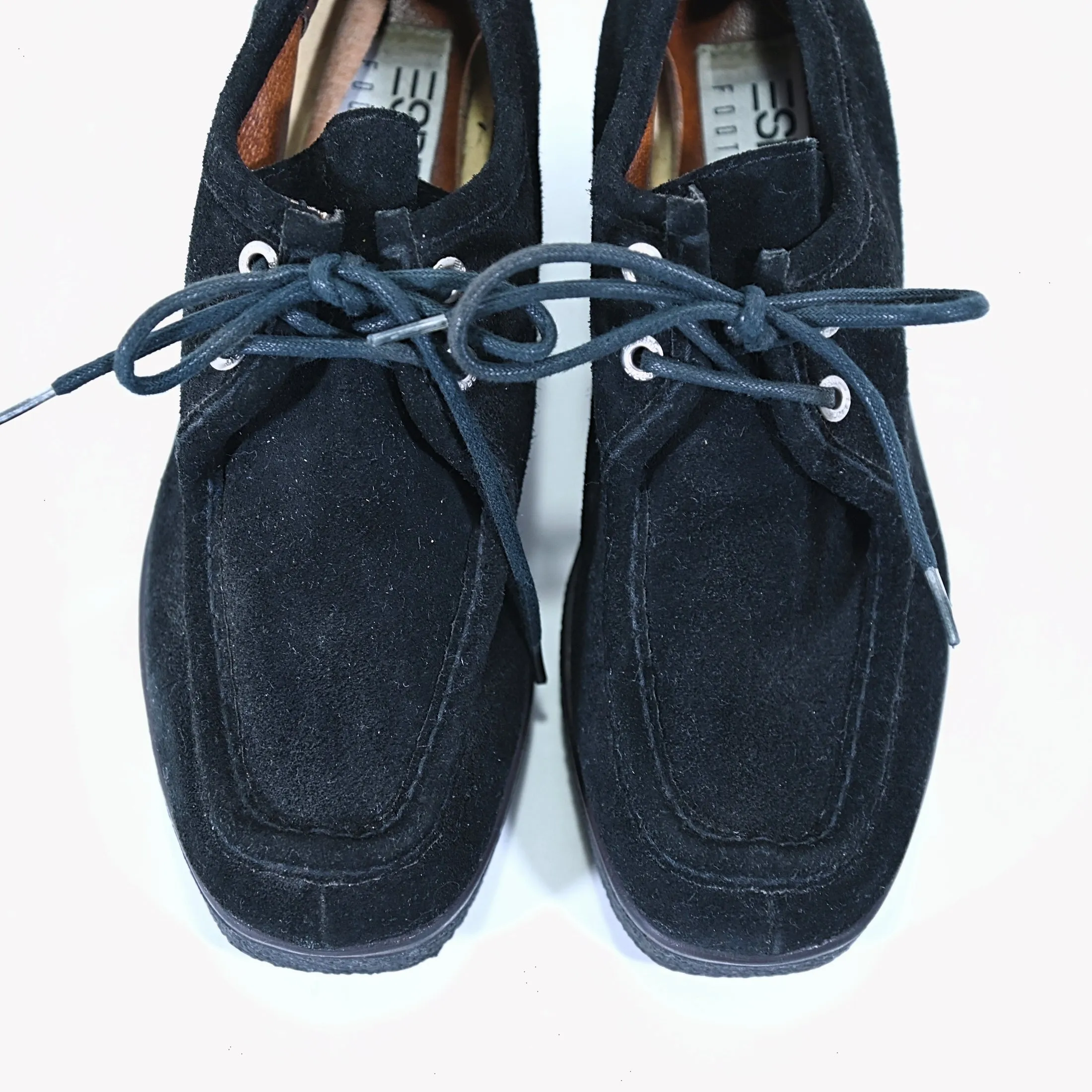 SOLD 90s Esprit Black Suede Oxford Creepers, Y2K Grunge Shoes 8