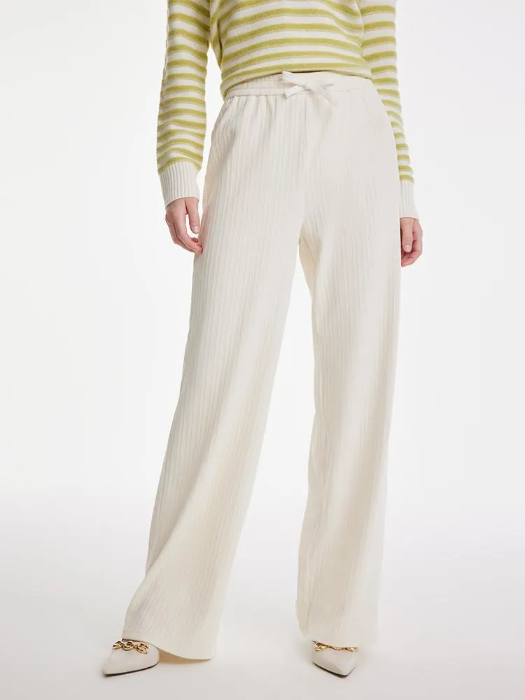 Straight Wide Leg Knitted Pants