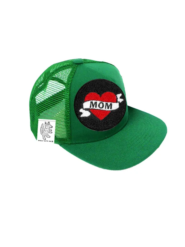 TODDLER Trucker Hat with Interchangeable Velcro Patch (Green)