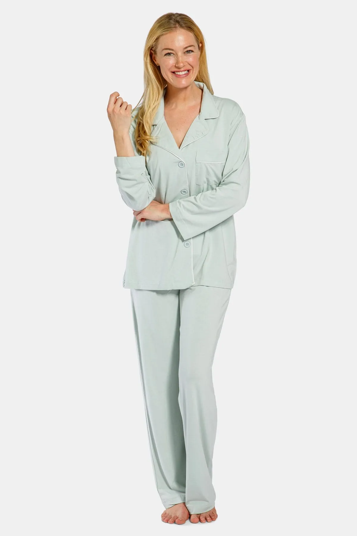 Women's Full Length Jersey Pajama Set with Gift Box