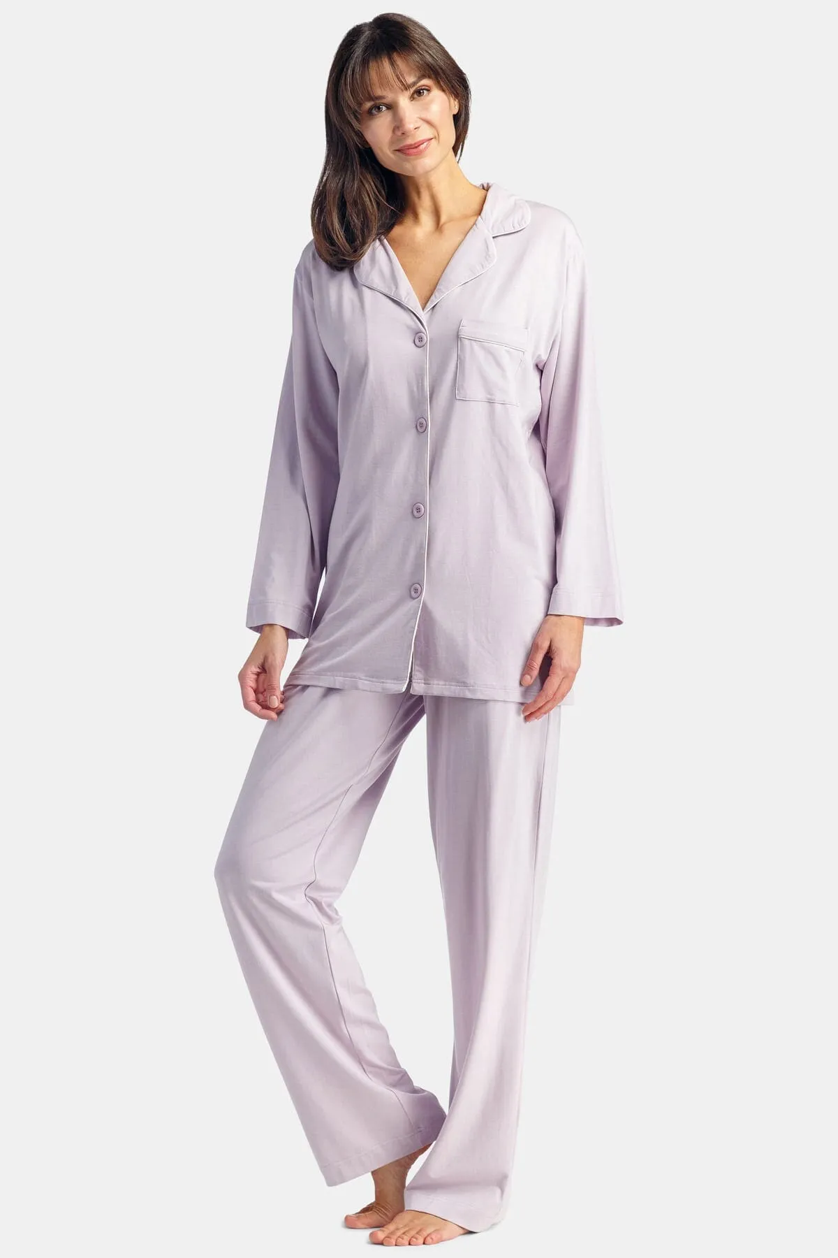 Women's Full Length Jersey Pajama Set with Gift Box