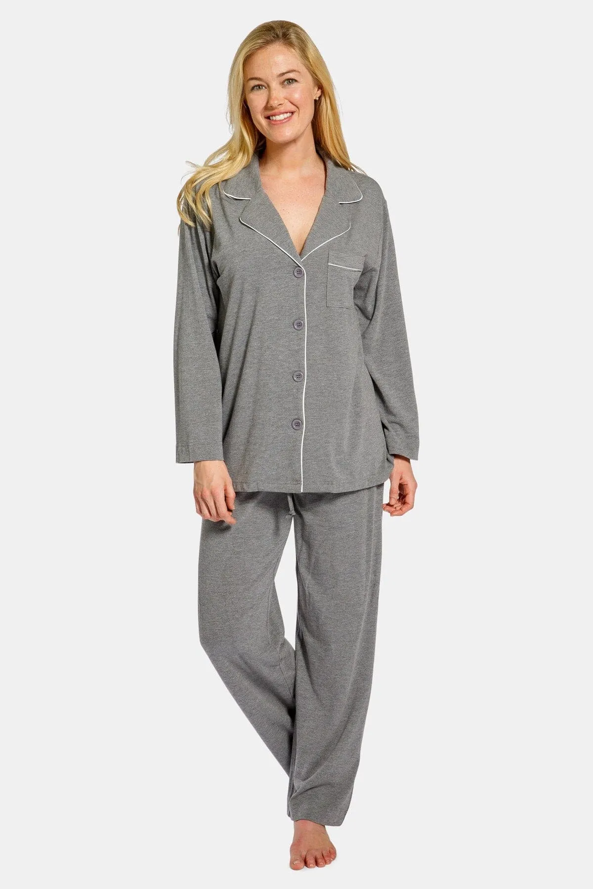 Women's Full Length Jersey Pajama Set with Gift Box