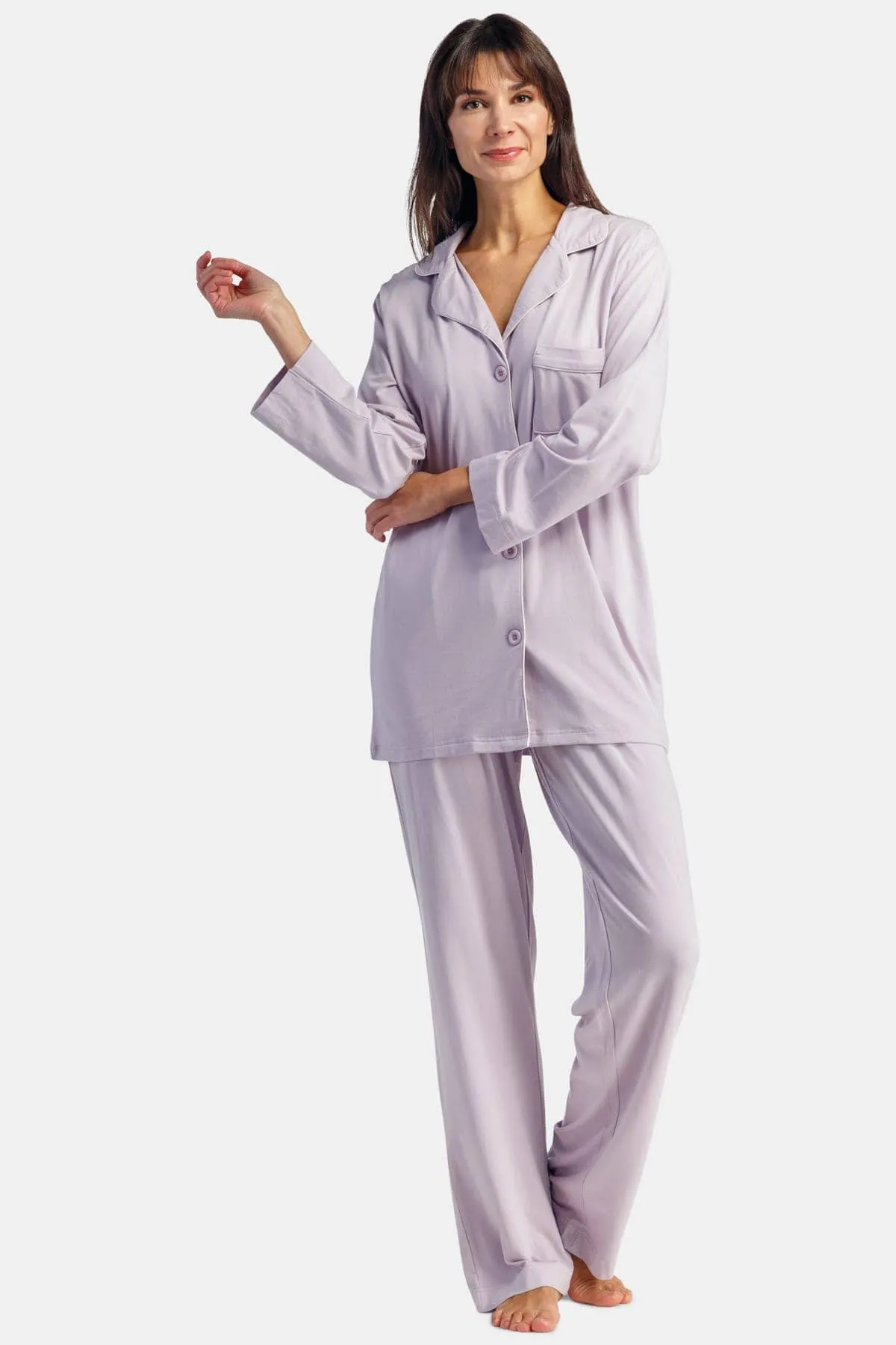 Women's Full Length Jersey Pajama Set with Gift Box