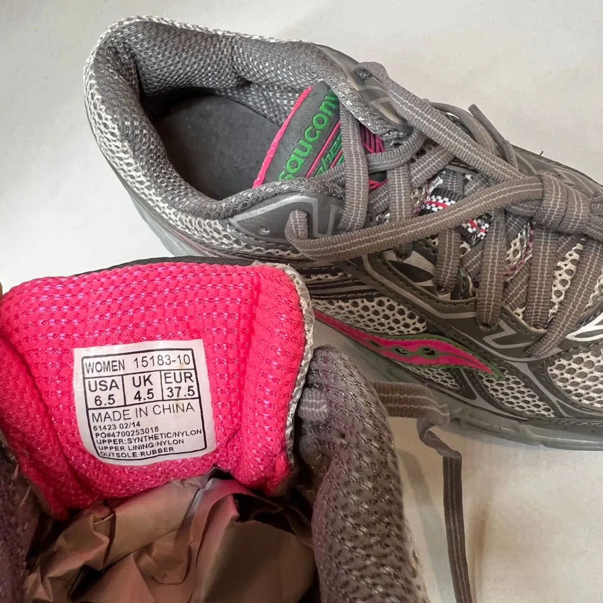 Women's Grid •Cohesion TR7• Trail Running Grey/Green/Fuchsia Size 6.5M -Preowned