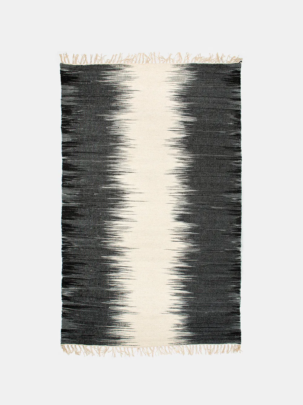 Wool Ikat Rug in Charcoal